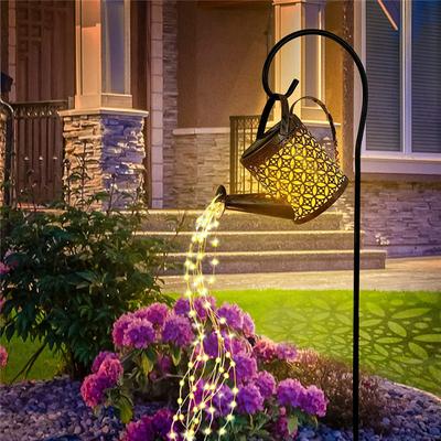 Solar-Gießkanne-Licht, hängende Wasserfall-Lampe, wasserdicht, Outdoor-Garten-Dekoration, Hof, Veranda, Rasen, Hinterhof, Landschaft, Sonne, LED-Lampe