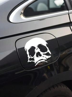 1Pc Evil Skull Sticker - Universal Waterproof Decal for Car, Laptop, Fuel Tank Cap, Truck & Rear Window