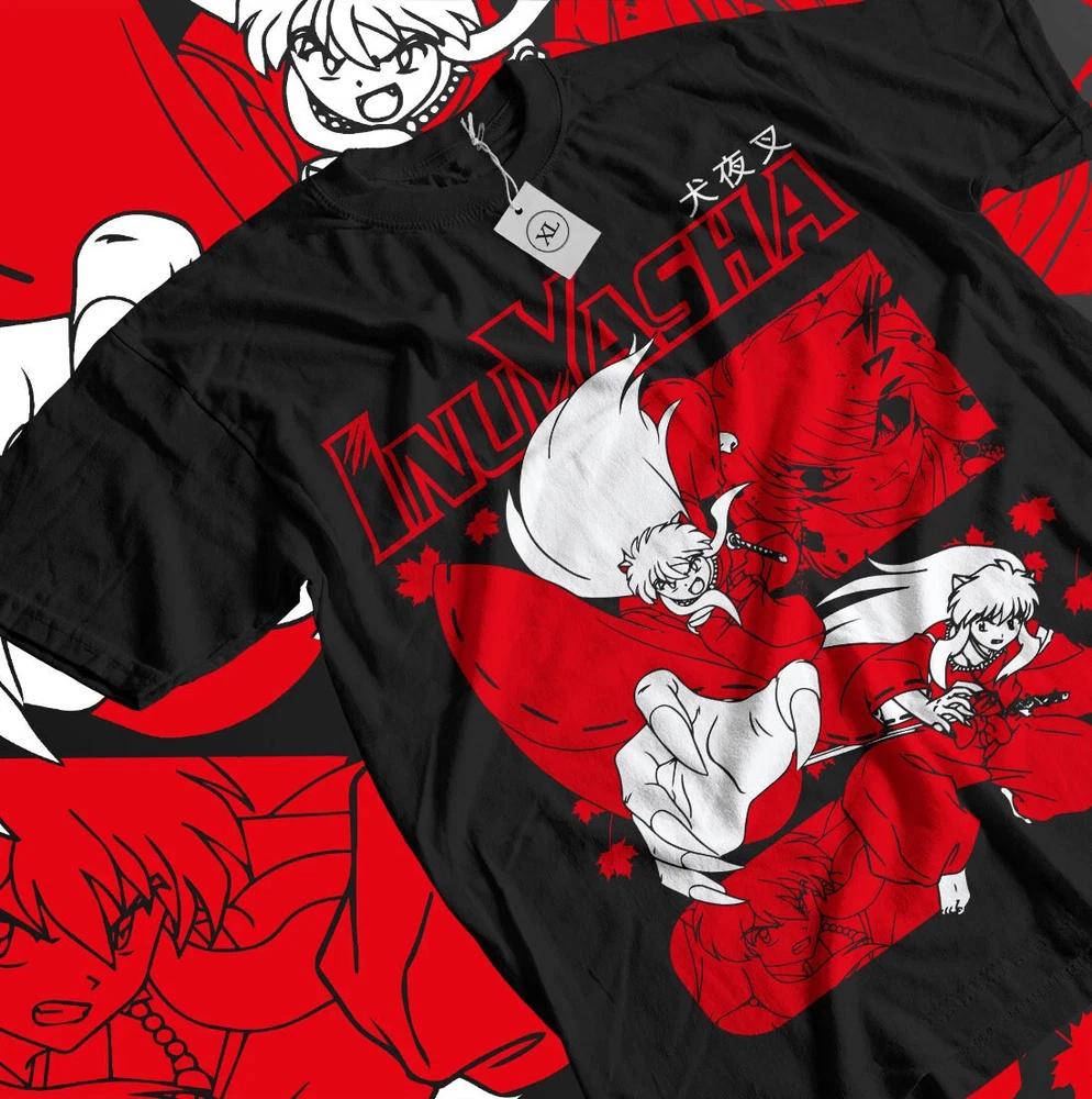 Inuyasha Tshirt Red Moon Inu Yasha Sesshomaru Funny Anime Gift Tshirt Black S