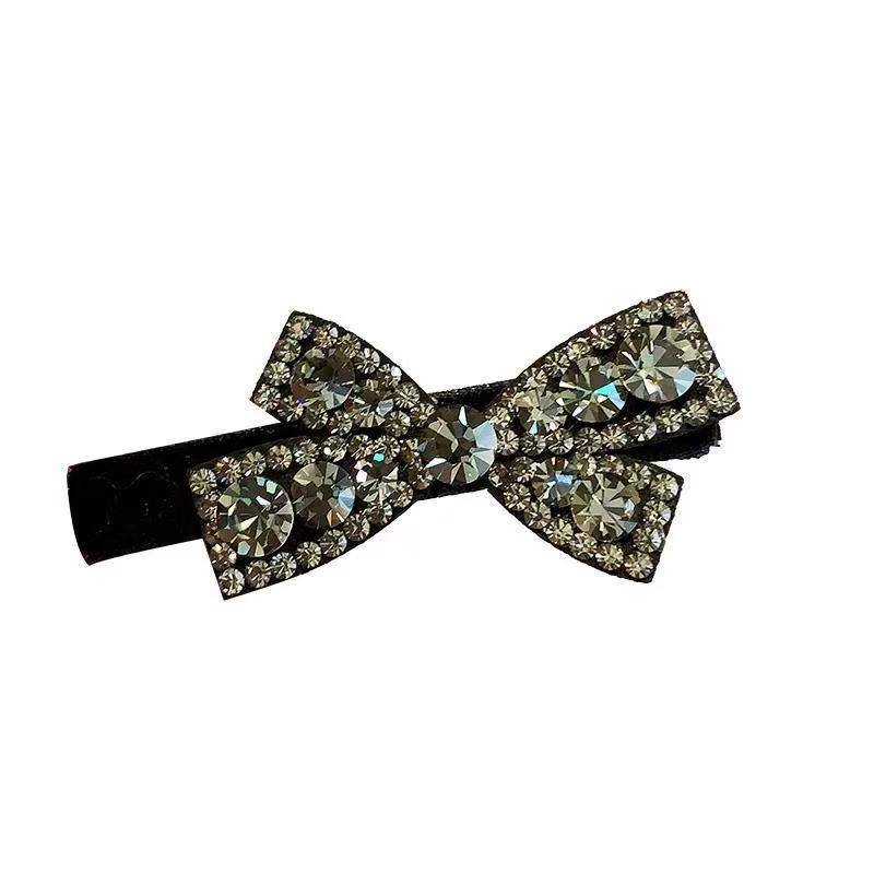 2026 High-End Rhinestone Bow Hair Clip: Elegant Niche Style for Taming Stray Forehead Hair