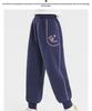 Girls' Winter Fleece-Lined Quilted Cotton Sports Pants - Thickened Three-Layer Design for Big Kids