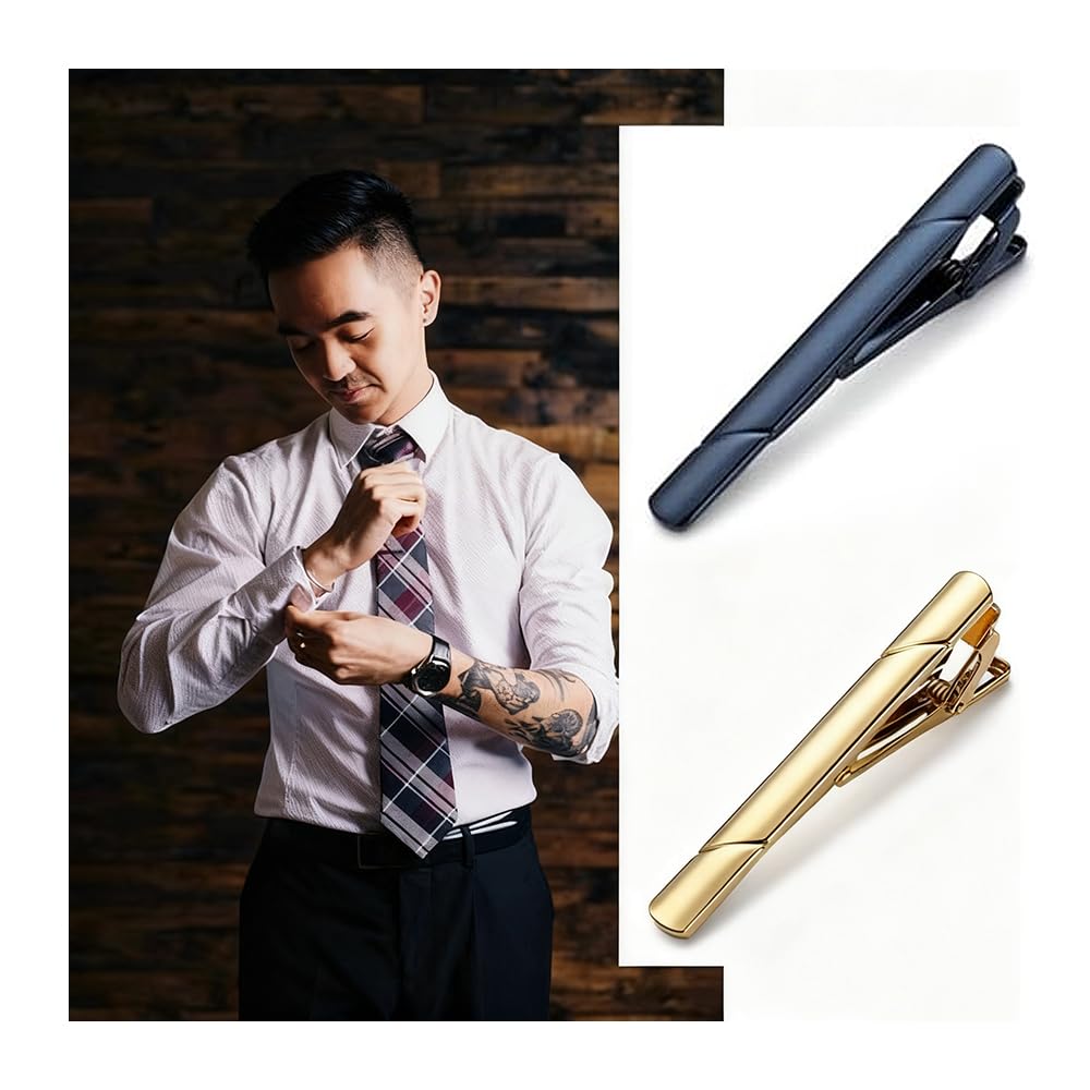 tie clip set of perfect for everyday and a great High-quality 4, work, men's accessories, gift.