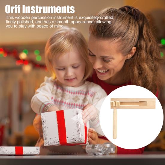Wooden Ratchet Noise Maker Orff Instruments Birch Wood Hand Rattle Toy for Sporting Events Games Celebrations