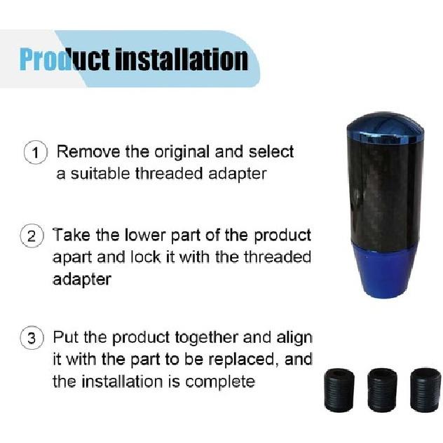 Car Shifter Knob, Buttonless Automatic Manual Gear Shift Knob, Stick Shift Blue