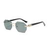 Fashionable Trendy Women Men Square Sunglasses Frameless Rectangular Sunglasses Gradient Sun Glassesfor Daily Life
