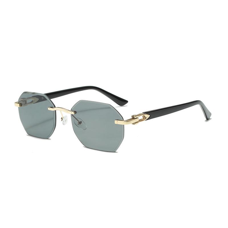 Fashionable Trendy Women Men Square Sunglasses Frameless Rectangular Sunglasses Gradient Sun Glassesfor Daily Life