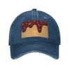 Cappellino in Tessuto Denim con Stampa Waffle Gelato e Cioccolato Cappellini da Baseball Casual Cappello Regolabile Estivo Unisex