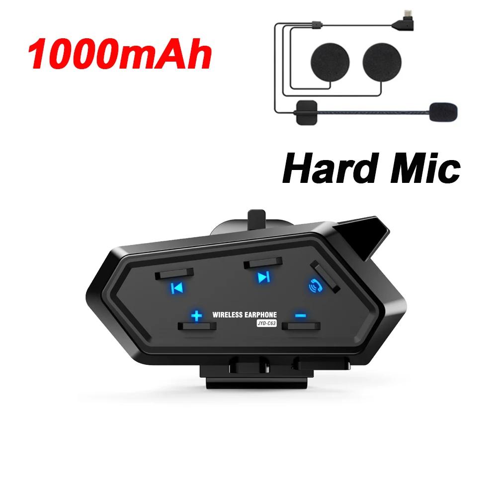 C63 Fone de Ouvido Bluetooth 5.4 à Prova d'Água para Capacete de Motocicleta Chamada Viva-voz Fones de Ouvido com Redução de Ruído à Prova d'Água