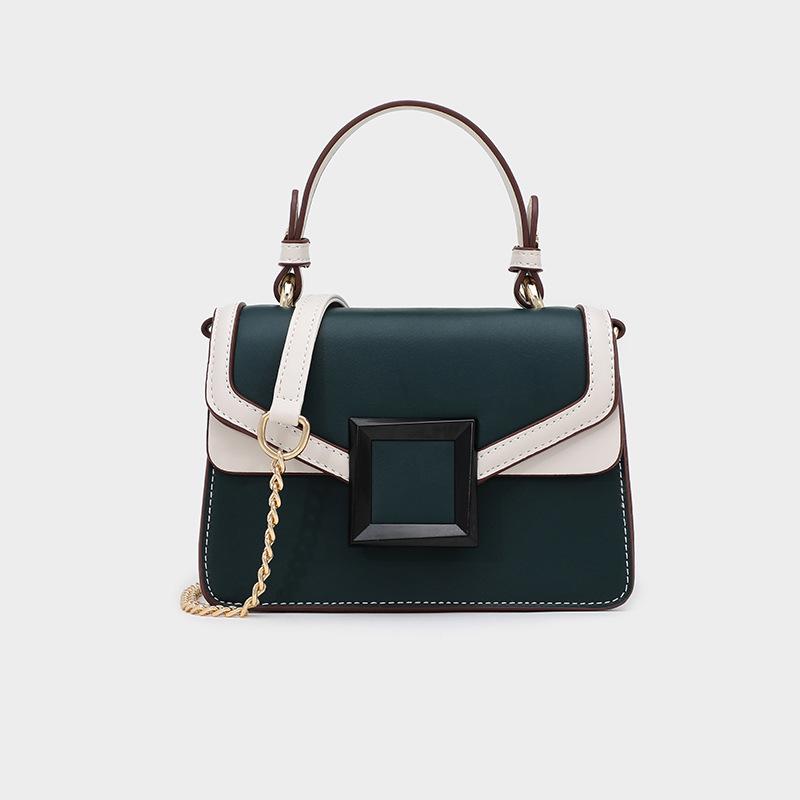 Designer Bag Women's  New PU Light Luxury Square Buckle Chain Bag Fashion Simple Single Shoulder Crossbody Handbag