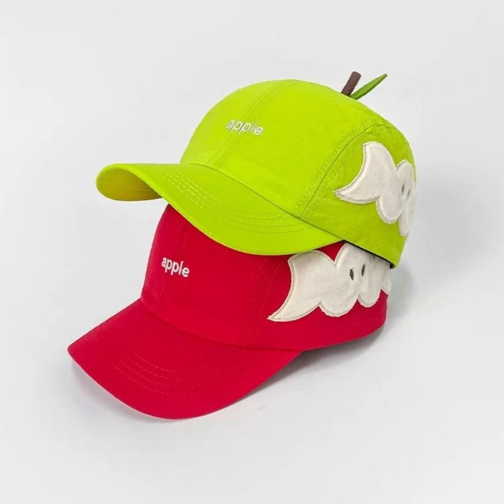 Cotton Peaked Hat Embroidered Fruits Sunscreen Cap Cute Baseball Cap for Girls