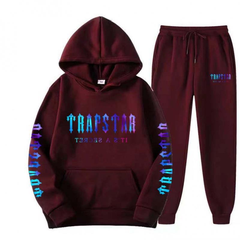 New Sports Sweater Set Men's Printed Casual Sweater Street Fashion Hoodie Sweatpants Men's