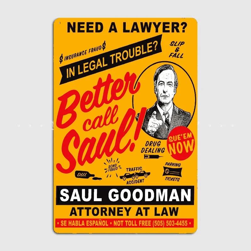 Better Call Saul Saul Goodman Breaking Bads Poster Metallschild Pub Garage Schilder Pub Vintage Blechschild Poster