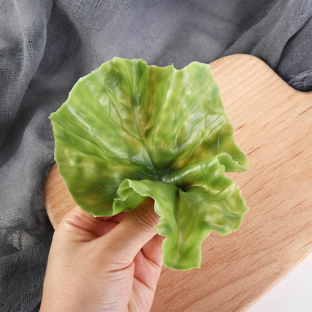 PU Simulation DIY Realistic Lifelike Lettuce Adornment Vegetable Model Kids Toy Lettuce Leaves