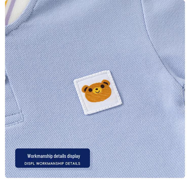 Cartoon Cotton Short Sleeve Polo Shirt for Toddler Boys - Summer Stand Collar T-Shirt