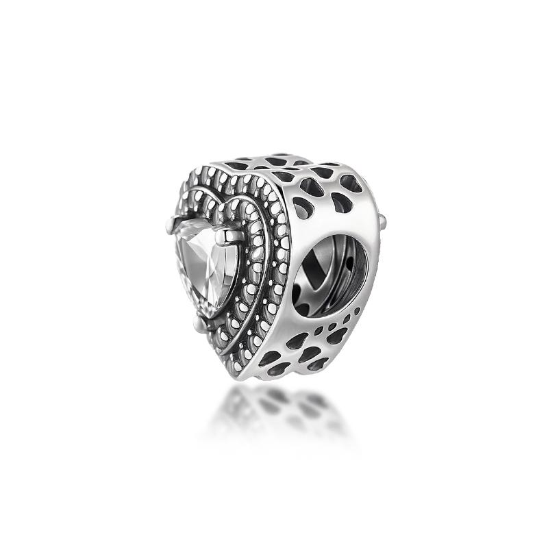 Diy Women Jewelry Gifts Sparkling Hearts Series Charms Leveled Hearts Openwork Mom&Heart Beads Fit Original Bracelet Accessories