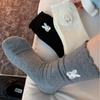 Cartoon medium tube female embroidery cute socks socks rad cotton pile color socks beautiful bunny lace