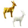 Christmas Reindeer Figurine 3D Printed Standing Deer Statues Small White/Gold Elk Sculpture for Fireplace Entryway Shelves Home Office