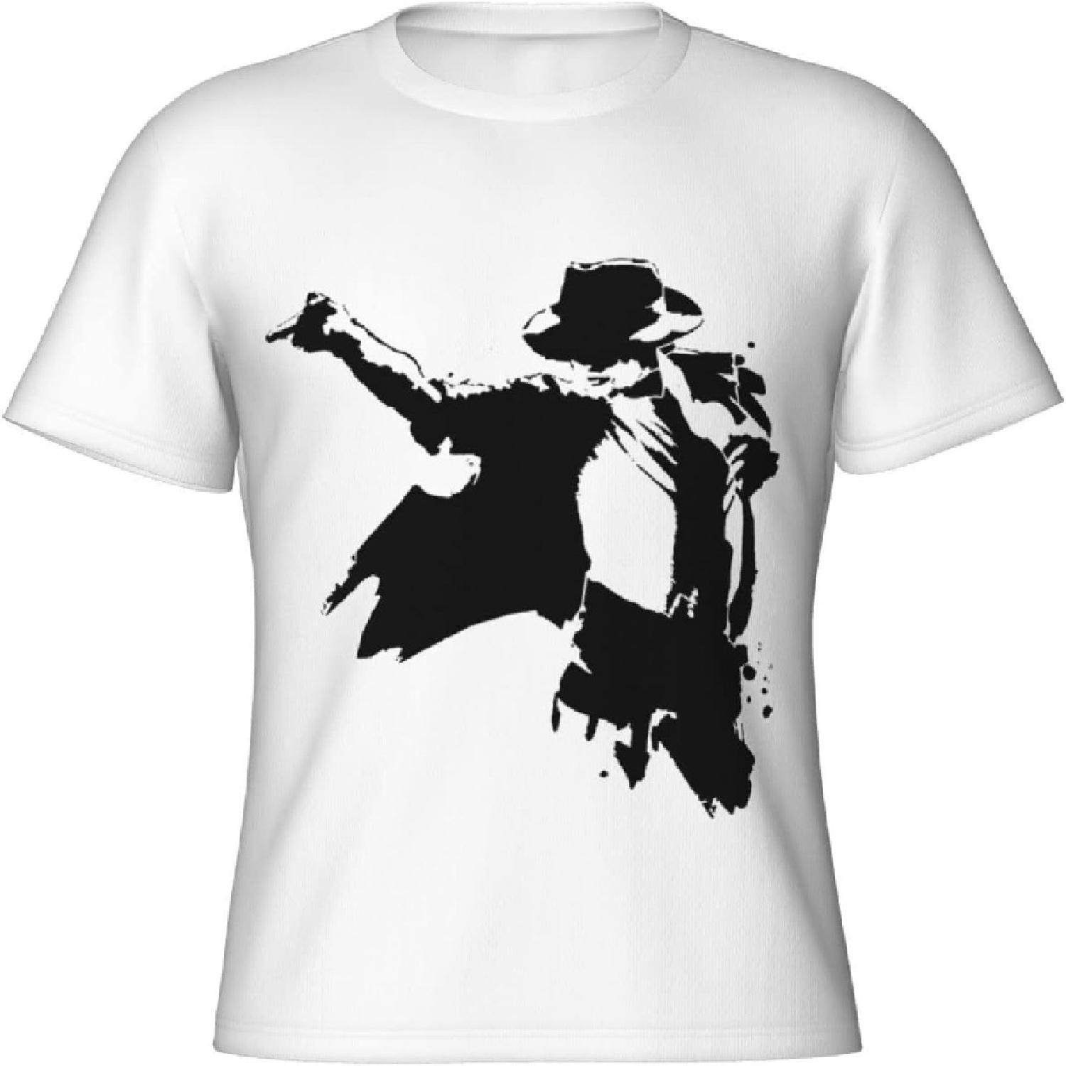 

Parihar Michael_Jackson Mens T-Shirts Tops for Tight Athletic Sports Running 3X-Large Black XXXXXL білий