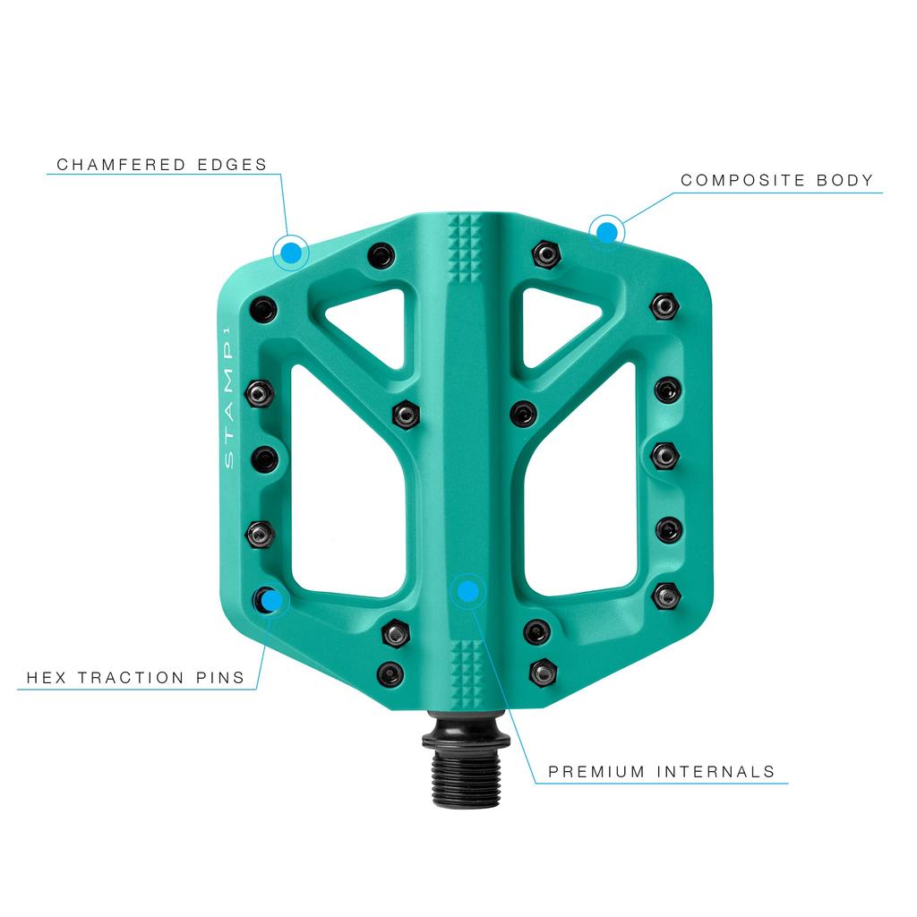 CRANK BROTHERS MTB Flat Pedals Stamp 1 S Turquoise