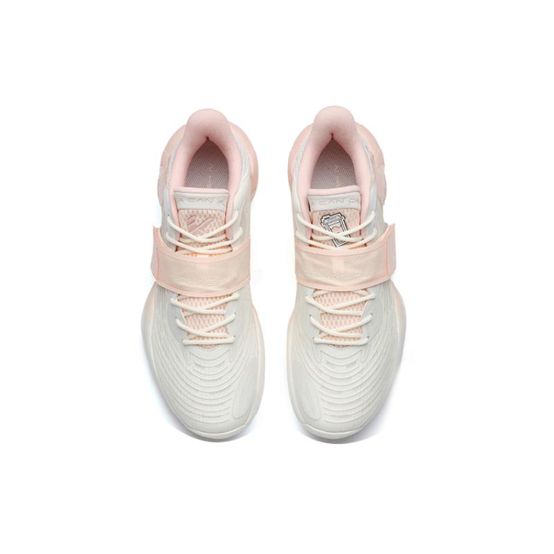 Anta Water Flower 4 Slip-Resistant Cushioning Wear-Resistant Low-Top Basketball Shoes White Pink Sneakers 112231109-4