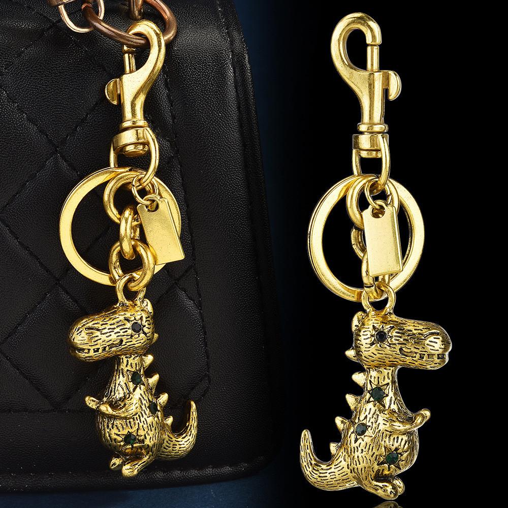 Dinosaur Keychain Metal Pendant With Electroplated Finish For Fashion Accessories