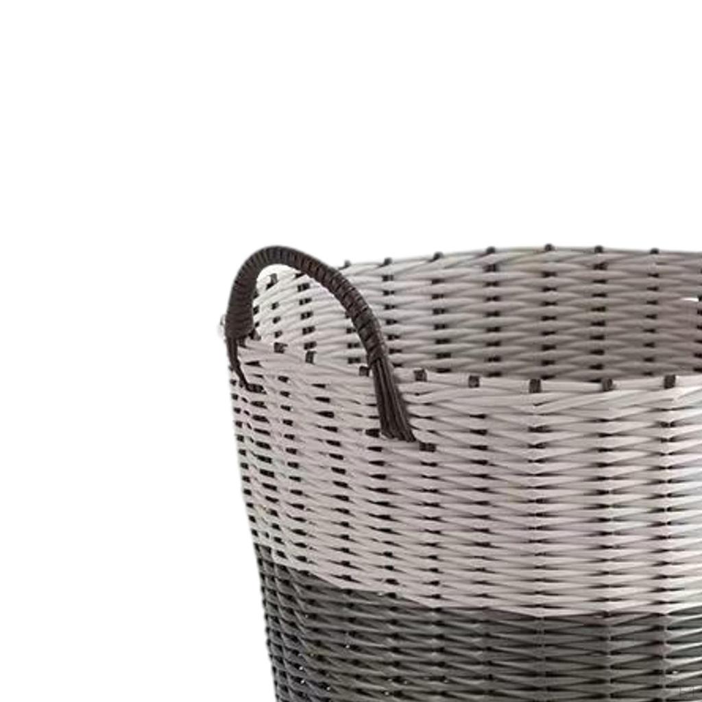 Bathroom Woven Laundry Basket Craft PP Washing Bin with Handles for Living Room