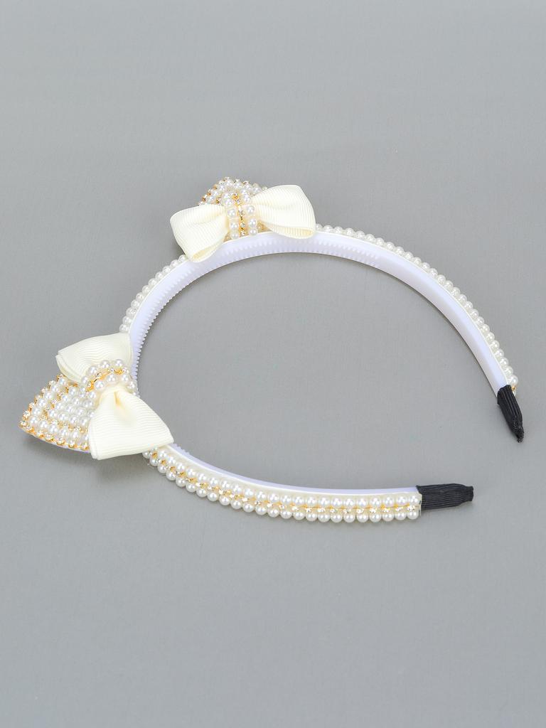 1PC Elegant Cat Ear Pearl Hairbands Fashion Women's Rhinestone Headband Hair Hoop Hair Bands for Girls Hair Accessories