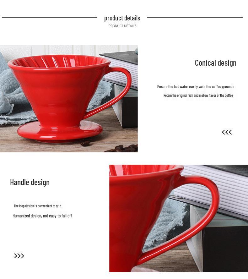 Nordic Style Ceramic V60 Pour-Over Coffee Filter Cup