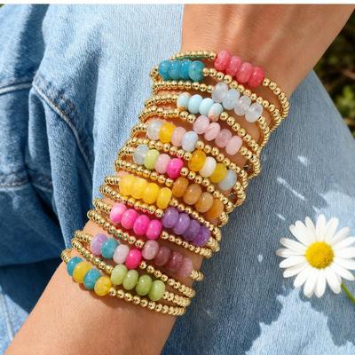 Buntes Naturstein-Perlenarmband - Neues Mode-Design, Mehrere Optionen