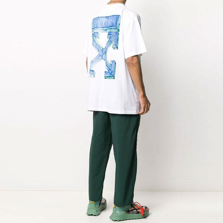 OFF WHITE Marker Blue Arrows Oversized Tee OMAA038E20JER0020145