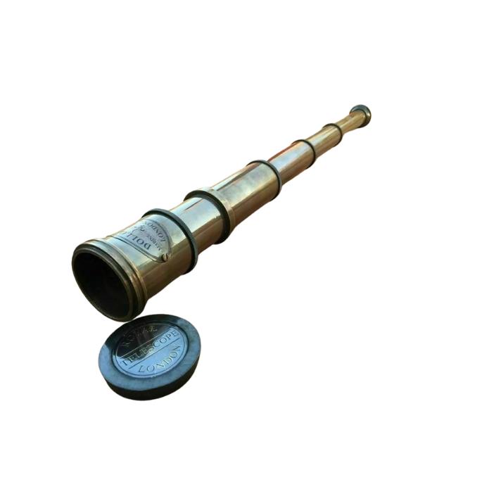 

Vintage brass Telescope Leather case Folding Antique Finish Brown Leather case