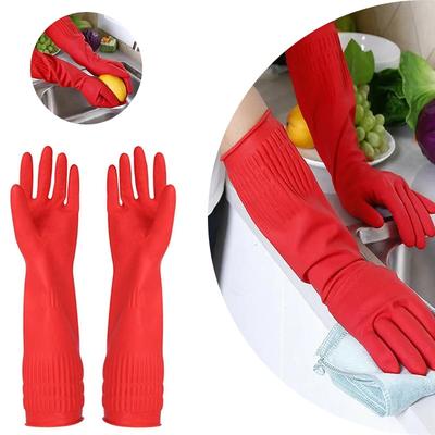 Geschirrspülhandschuhe Widerstandsfähige Wasserdichte Gummihandschuhe Lange Handschuhe Küchenreinigungswerkzeuge Küchenzubehör Wasserdichte Handschuhe