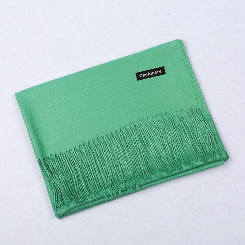 Two-Life Women's Solid Color Imitation Cashmere Scarf - Korean Style, Two-Way Shawl & Neck Gaiter for Autumn/Winter.