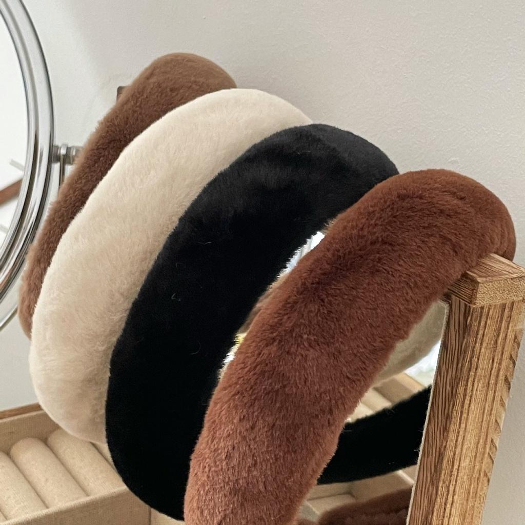 Korean Gentle Girl Sponge Hair Band Thickened Wide Version Hair Soft Waxy Lovely Foundation Fixed Hairstyle Hair Hoop