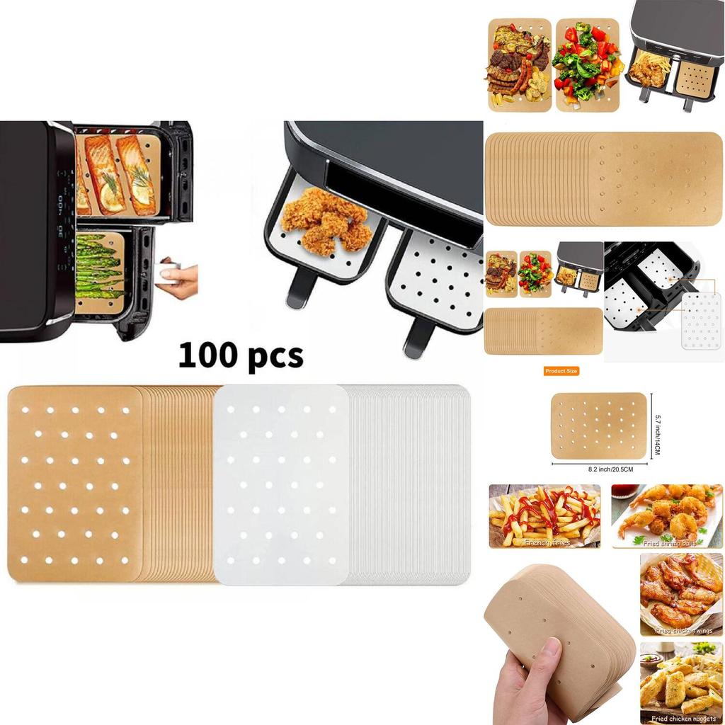 Durable Rectangular Oil Paper Liner For Air Fryer Heat Resistant And Non-stick