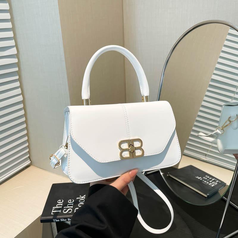 

Новая модная однотонная сумка-мессенджер через плечо в стиле ретро, с высококлассным дизайном, портативная, универсальная женская сумка белый