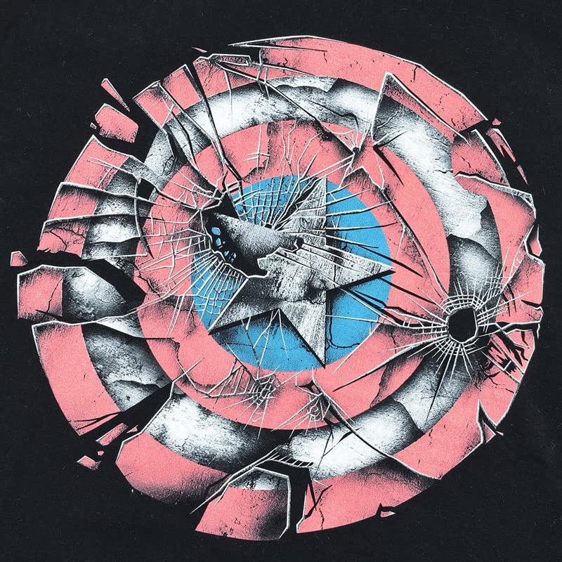 EVERSOUL Marvel Short Sleeve T-Shirt, Captain America, Avengers, Venom, Hulk, American Comic Book Merchandise, Men's, Black, XL Size [Parallel Import]