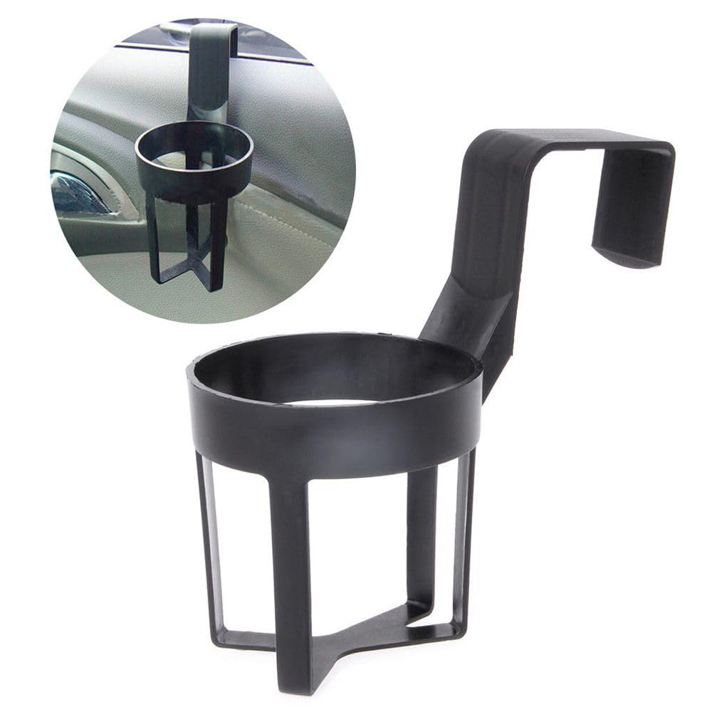 Car Drink Door Mount Cup Holds and Easy Lightweight Holder, Type, Holder, Drinks, Cans, Bottles, Stable, Installation, (Black)