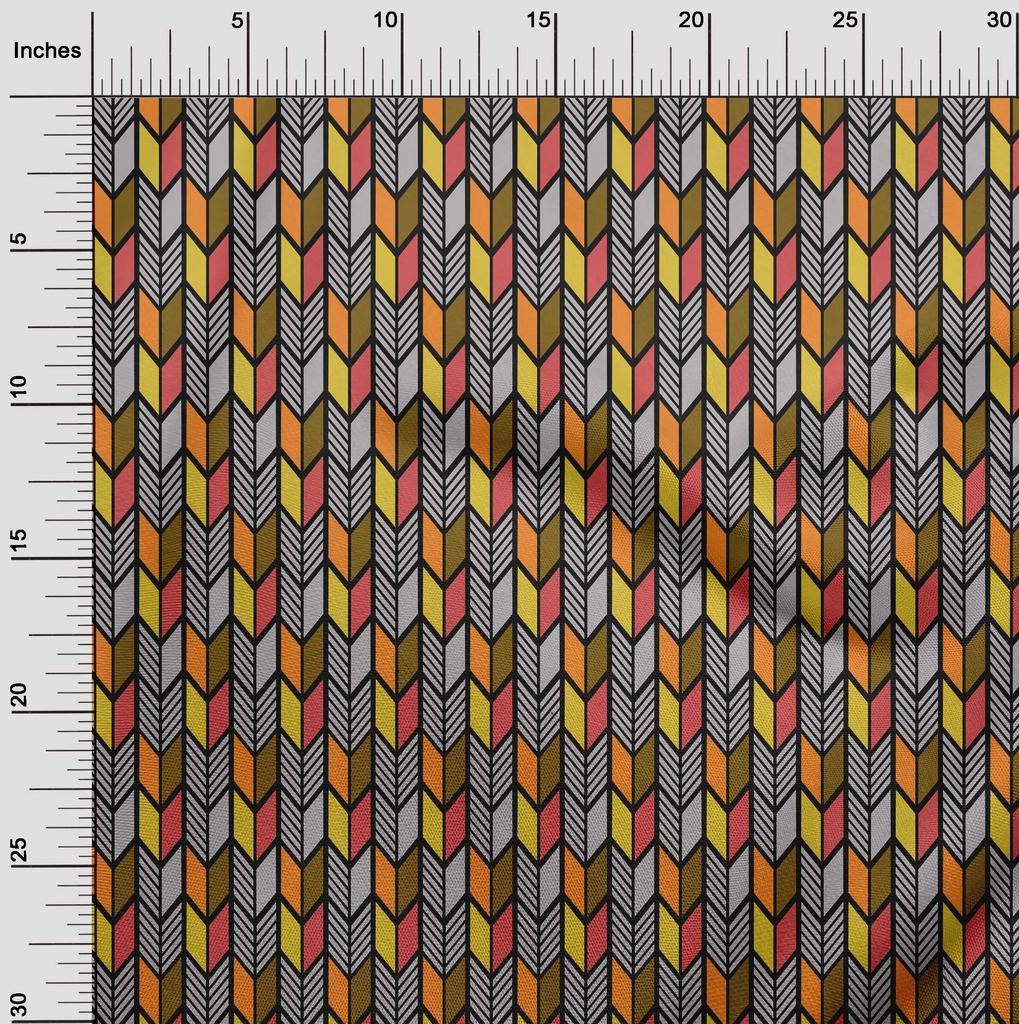 oneOone Georgette Viscose Light Gray Fabric Geometric  Diy Clothing Quilting Fabric Print Fabric By Yard 42 Inch