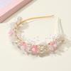 Sweet Style Flower Garland Headband Simple Design Bride Wedding Crown Beaded Headpiece  Children