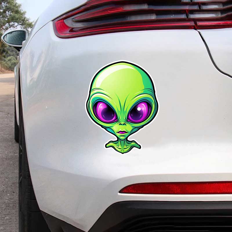 Car Sticker Alien Cartoon Decal Vinyl Detachable Waterproof Outdoor Car Bumper Window Notebook Computer Decoration Car Accessories TM374