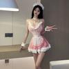Sex lingerie sexy pink cute maid couple bed cosplay maid