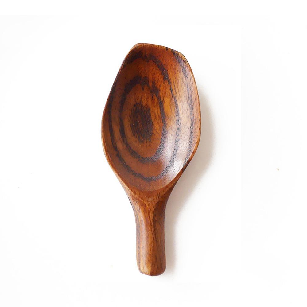 

Natural Teaspoon Wide Tea Measure Spoon Creative Loose Tea Scoops Sugar Spice Dark Brown-9x3.5cm