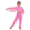 Set de pantaloni cu franjuri pe straturi pentru fete Talie elastică Crop top cu strasuri strălucitoare Ținută Latină