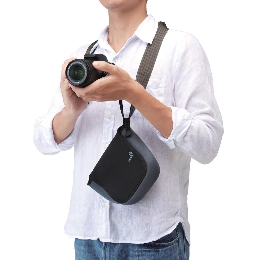 ELECOM SLR Camera Case Soft Case Silent Velcro M Size Storage 135 X 100 X Black [Reference Dimensions 155mm] DGB-S020BK