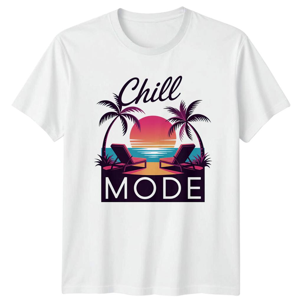Chill Mode Beach Palm Trees Travel Unisexs TShirt Unisexs Tee Graphic Top