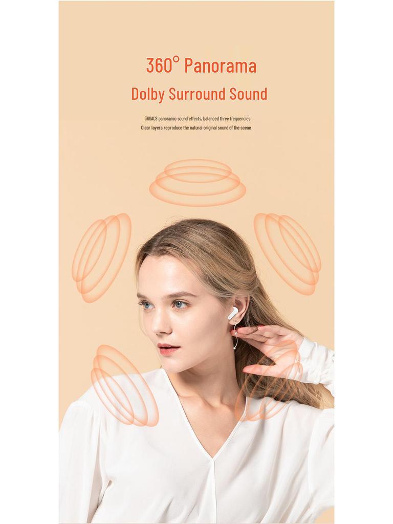 Portable Semi-In-Ear Noise-Canceling Bluetooth Headset with Stereo HD Calls for Sports