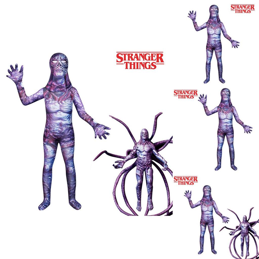 Stranger Things Halloween Kinder Cosplay Kostüm Einteiler Set Perfekt für Maskeraden und Themenpartys