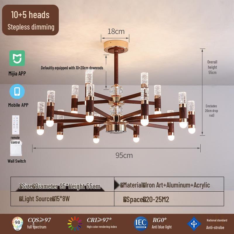 French Retro Branch Chandelier: Chinese Style Living Room & Hall Main Light for High-End, Horizontal Zhongshan Home Decor.