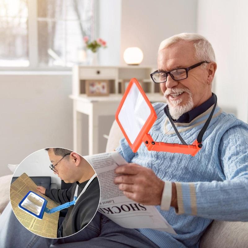 Handsfree Magnifying Glass for Neck Wear,Handheld Desktop Multifunction Magnifying Glass for Reading, Sewing